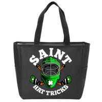 Funny St Patrick's Day Saint Hat Tricks Hockey Player Fan Zip Tote Bag