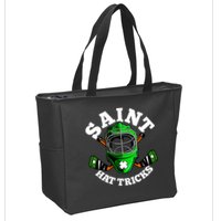 Funny St Patrick's Day Saint Hat Tricks Hockey Player Fan Zip Tote Bag