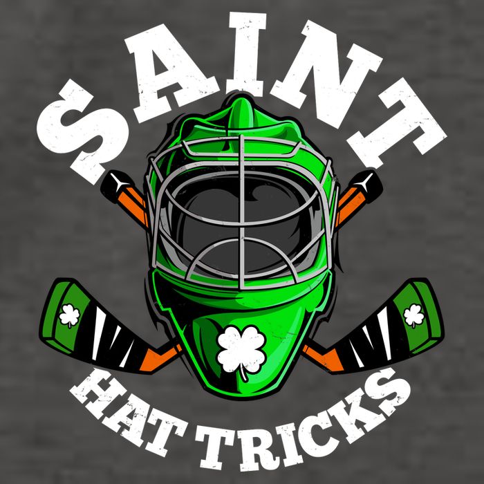 Funny St Patrick's Day Saint Hat Tricks Hockey Player Fan Vector Backpack