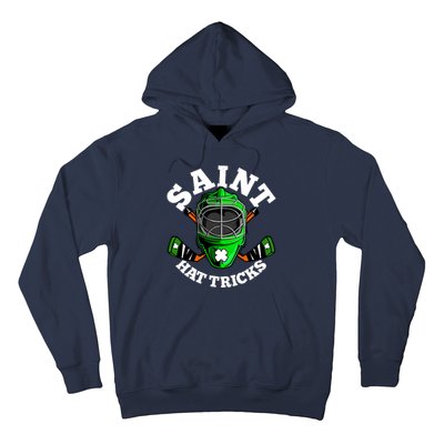 Funny St Patrick's Day Saint Hat Tricks Hockey Player Fan Hoodie