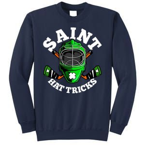 Funny St Patrick's Day Saint Hat Tricks Hockey Player Fan Sweatshirt