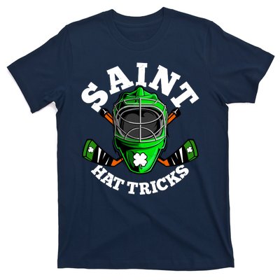 Funny St Patrick's Day Saint Hat Tricks Hockey Player Fan T-Shirt