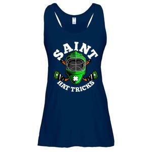 Funny St Patrick's Day Saint Hat Tricks Hockey Player Fan Ladies Essential Flowy Tank