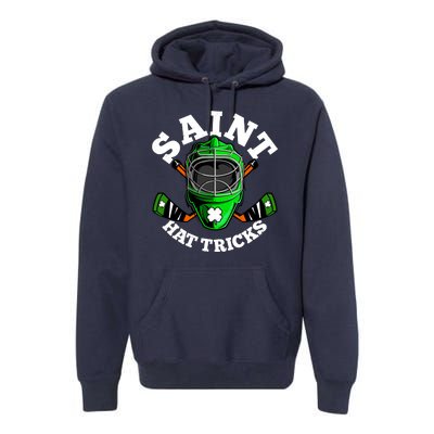 Funny St Patrick's Day Saint Hat Tricks Hockey Player Fan Premium Hoodie