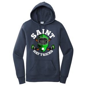 Funny St Patrick's Day Saint Hat Tricks Hockey Player Fan Women's Pullover Hoodie