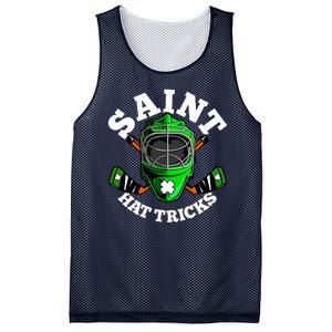 Funny St Patrick's Day Saint Hat Tricks Hockey Player Fan Mesh Reversible Basketball Jersey Tank