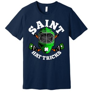 Funny St Patrick's Day Saint Hat Tricks Hockey Player Fan Premium T-Shirt