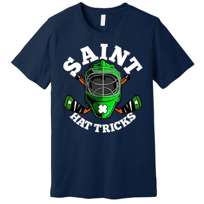 Funny St Patrick's Day Saint Hat Tricks Hockey Player Fan Premium T-Shirt