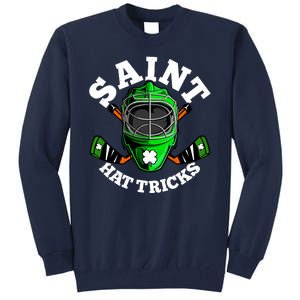 Funny St Patrick's Day Saint Hat Tricks Hockey Player Fan Tall Sweatshirt