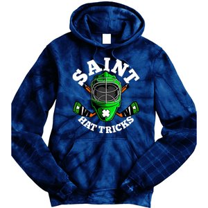 Funny St Patrick's Day Saint Hat Tricks Hockey Player Fan Tie Dye Hoodie