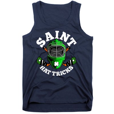 Funny St Patrick's Day Saint Hat Tricks Hockey Player Fan Tank Top