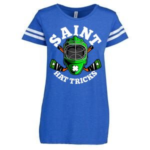 Funny St Patrick's Day Saint Hat Tricks Hockey Player Fan Enza Ladies Jersey Football T-Shirt