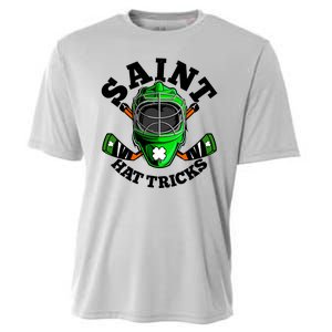 Funny St Patrick's Day Saint Hat Tricks Hockey Player Fan Cooling Performance Crew T-Shirt