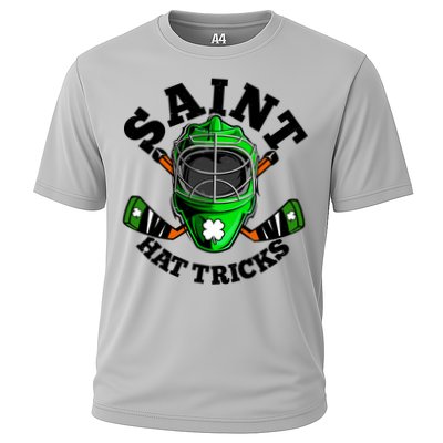 Funny St Patrick's Day Saint Hat Tricks Hockey Player Fan Performance Shirt