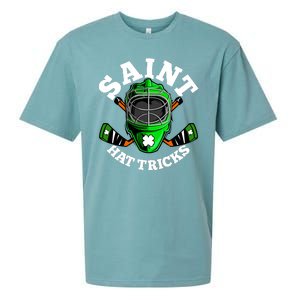 Funny St Patrick's Day Saint Hat Tricks Hockey Player Fan Sueded Cloud Jersey T-Shirt