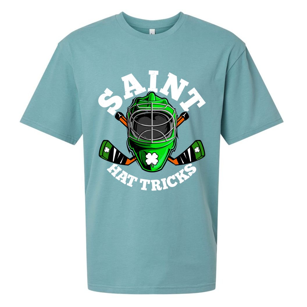 Funny St Patrick's Day Saint Hat Tricks Hockey Player Fan Sueded Cloud Jersey T-Shirt