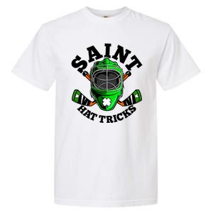 Funny St Patrick's Day Saint Hat Tricks Hockey Player Fan Garment-Dyed Heavyweight T-Shirt