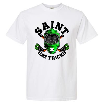 Funny St Patrick's Day Saint Hat Tricks Hockey Player Fan Garment-Dyed Heavyweight T-Shirt