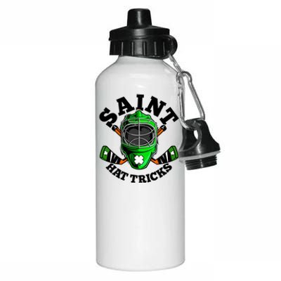 Funny St Patrick's Day Saint Hat Tricks Hockey Player Fan Aluminum Water Bottle 