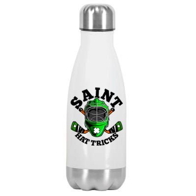 Funny St Patrick's Day Saint Hat Tricks Hockey Player Fan Stainless Steel Insulated Water Bottle