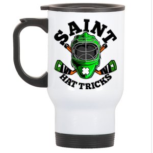 Funny St Patrick's Day Saint Hat Tricks Hockey Player Fan Stainless Steel Travel Mug