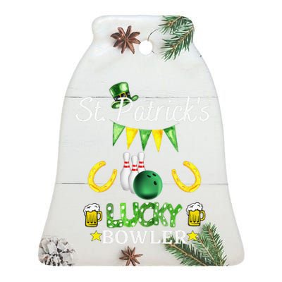 FUNNY SAINT PATRICK'S DAY GIFT WHO LOVE BOWLING Ceramic Bell Ornament