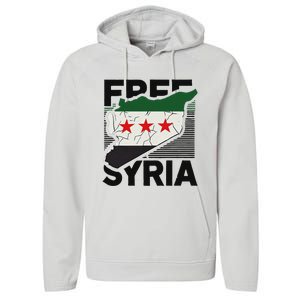 Free Syria Patriotic Syrian Flag Performance Fleece Hoodie