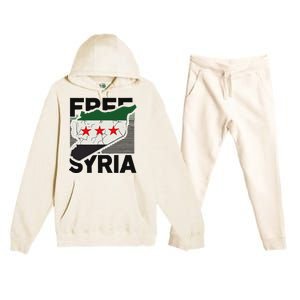 Free Syria Patriotic Syrian Flag Premium Hooded Sweatsuit Set