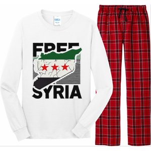 Free Syria Patriotic Syrian Flag Long Sleeve Pajama Set