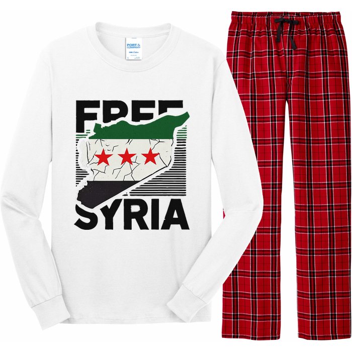 Free Syria Patriotic Syrian Flag Long Sleeve Pajama Set