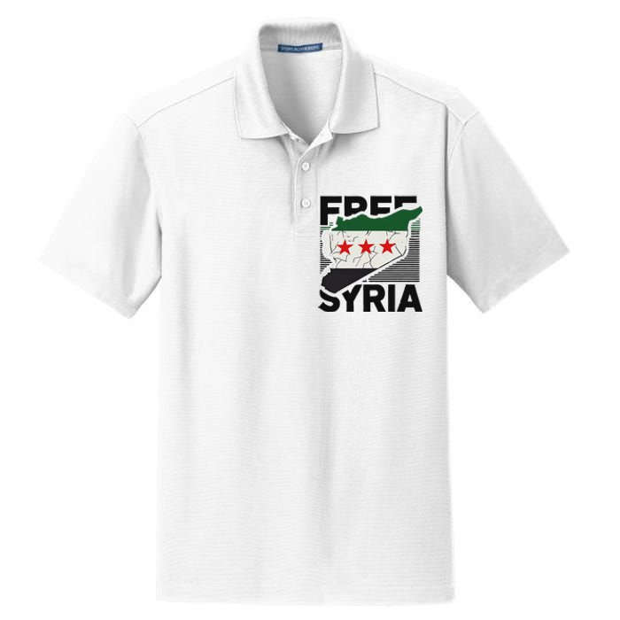 Free Syria Patriotic Syrian Flag Dry Zone Grid Polo