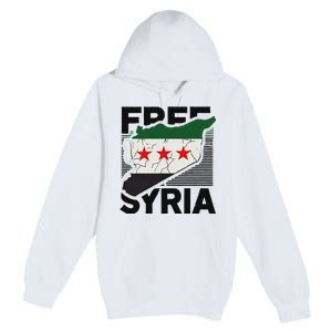 Free Syria Patriotic Syrian Flag Premium Pullover Hoodie