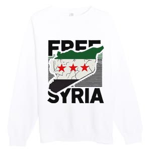 Free Syria Patriotic Syrian Flag Premium Crewneck Sweatshirt