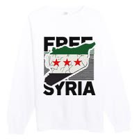 Free Syria Patriotic Syrian Flag Premium Crewneck Sweatshirt