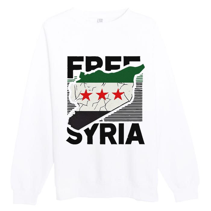 Free Syria Patriotic Syrian Flag Premium Crewneck Sweatshirt