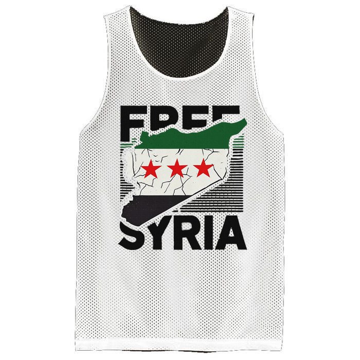 Free Syria Patriotic Syrian Flag Mesh Reversible Basketball Jersey Tank