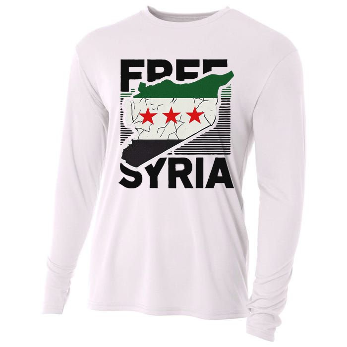 Free Syria Patriotic Syrian Flag Cooling Performance Long Sleeve Crew