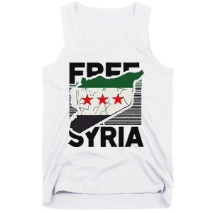 Free Syria Patriotic Syrian Flag Tank Top