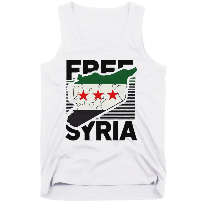 Free Syria Patriotic Syrian Flag Tank Top