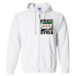 Free Syria Patriotic Syrian Flag Full Zip Hoodie