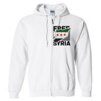 Free Syria Patriotic Syrian Flag Full Zip Hoodie