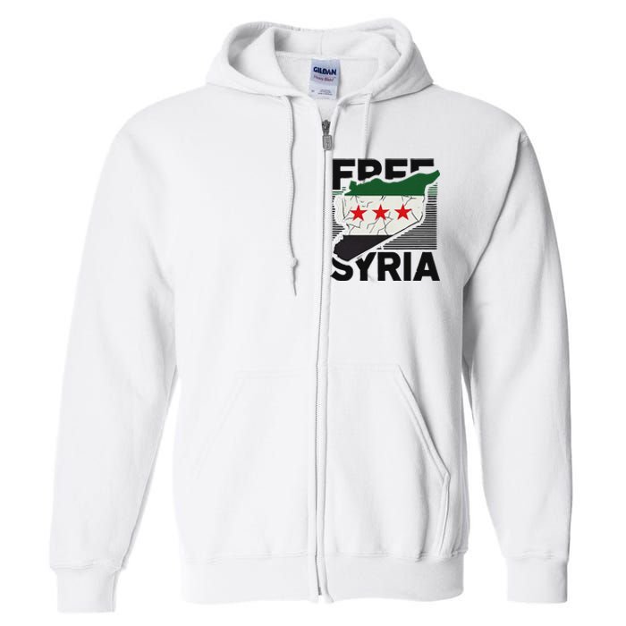 Free Syria Patriotic Syrian Flag Full Zip Hoodie