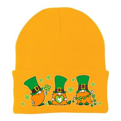 Funny St Patrick's Day Lucky Shamrocks Gnomes Knit Cap Winter Beanie