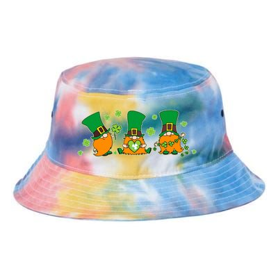 Funny St Patrick's Day Lucky Shamrocks Gnomes Tie Dye Newport Bucket Hat