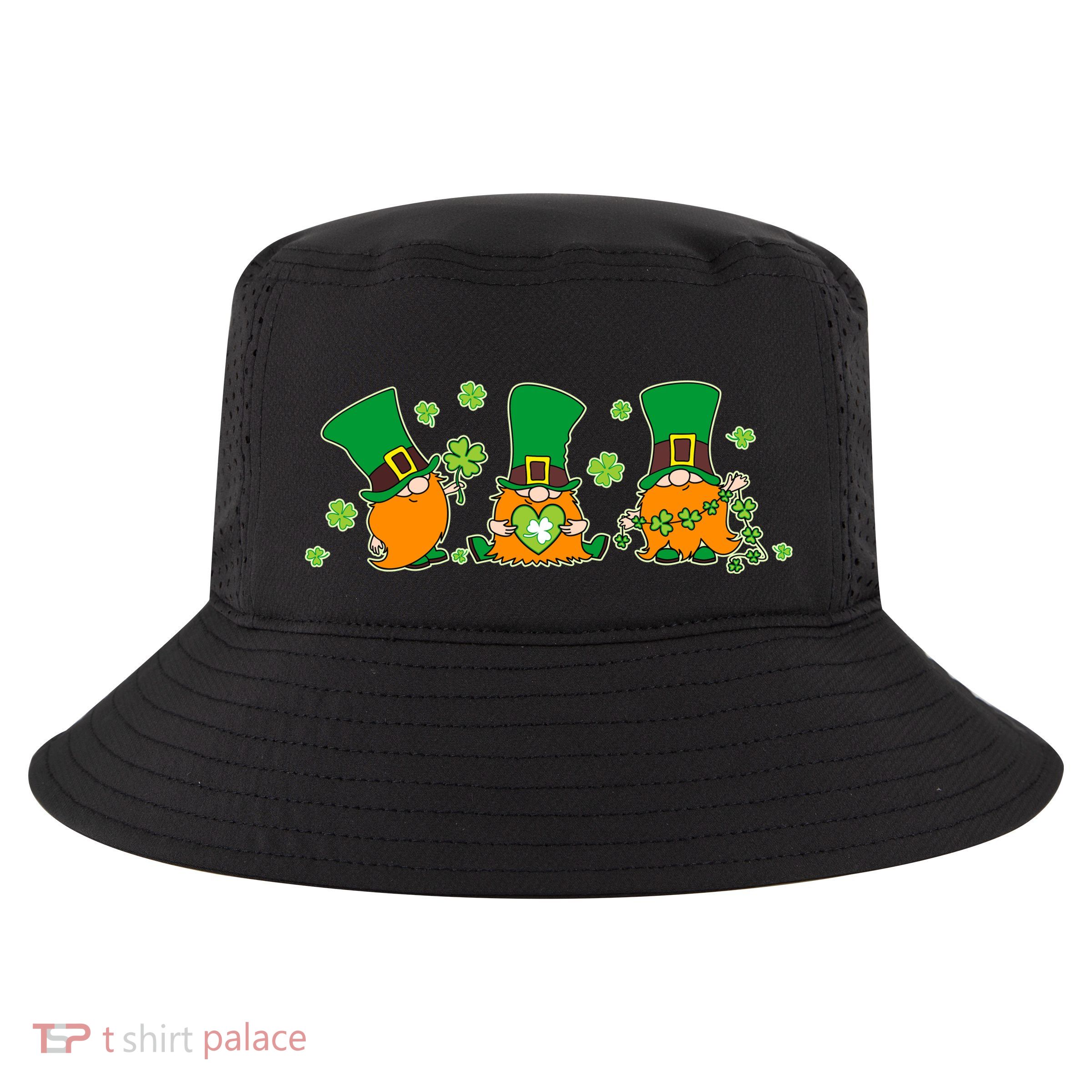 Funny St Patrick's Day Lucky Shamrocks Gnomes Cool Comfort Performance Bucket Hat