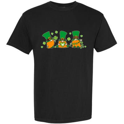 Funny St Patrick's Day Lucky Shamrocks Gnomes Garment-Dyed Heavyweight T-Shirt