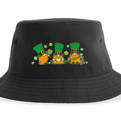 Funny St Patrick's Day Lucky Shamrocks Gnomes Sustainable Bucket Hat