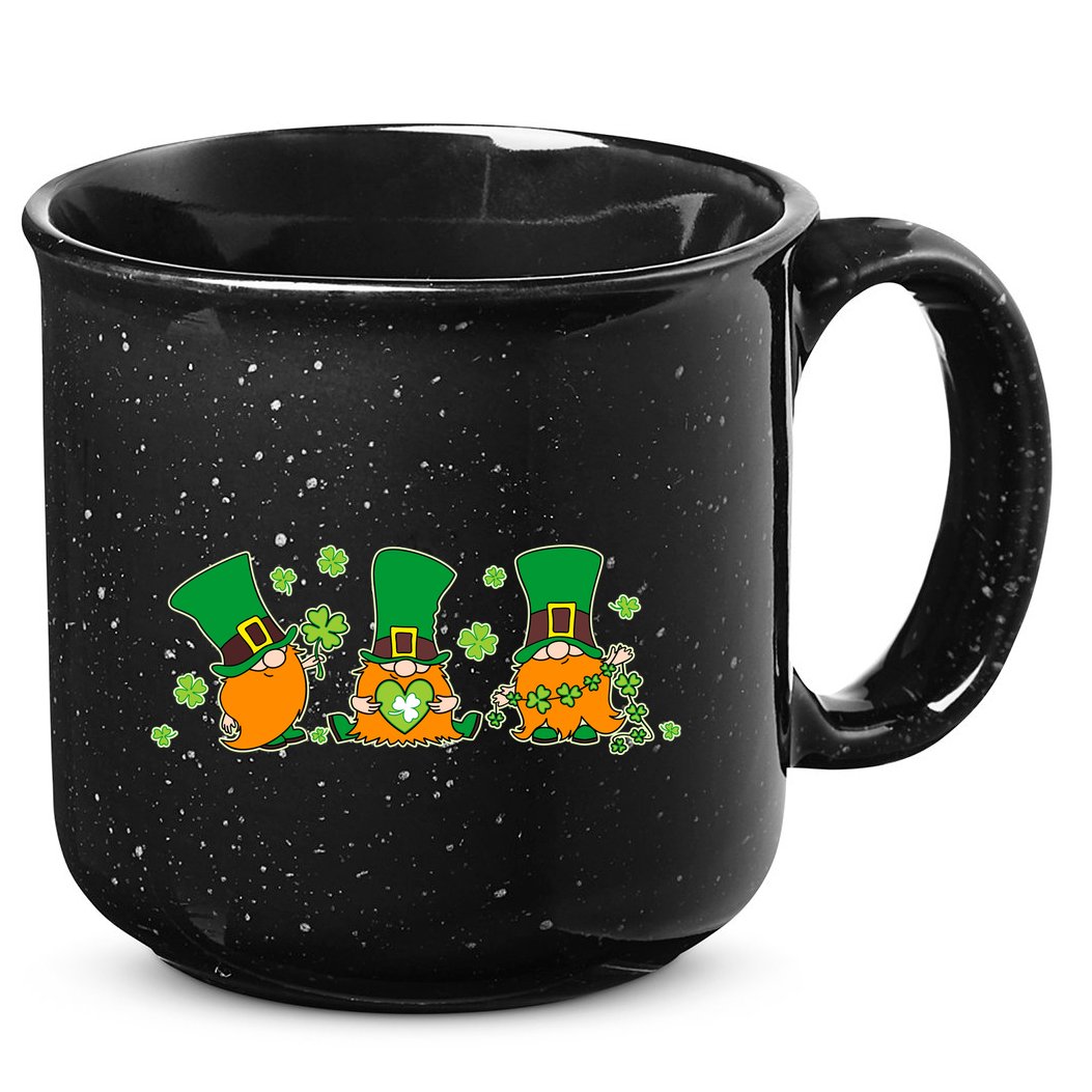 Funny St Patrick's Day Lucky Shamrocks Gnomes 15oz Campfire Ceramic Mug