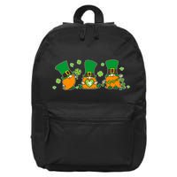 Funny St Patrick's Day Lucky Shamrocks Gnomes 16 in Basic Backpack