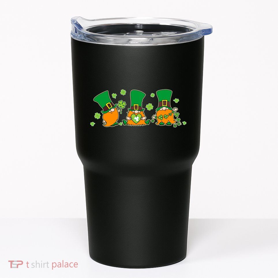 Funny St Patrick's Day Lucky Shamrocks Gnomes Tumbler